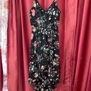 hi-lo floral dress